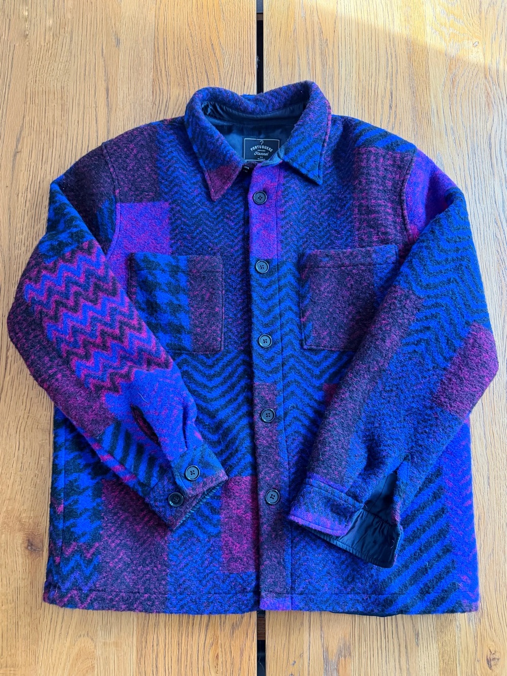 Portuguese Flannel Bridge Overshirt — Blue — Size Large